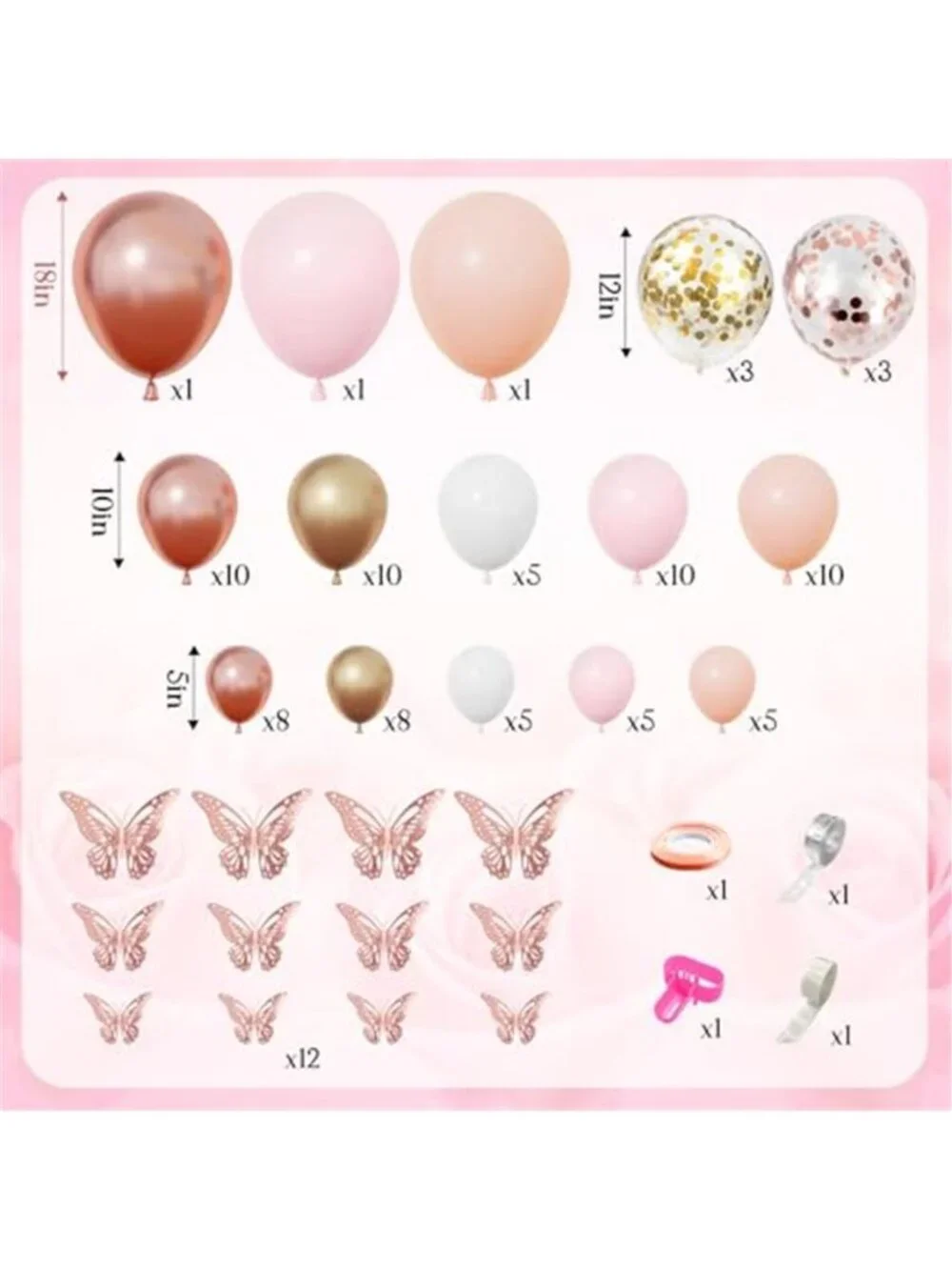 Baby Shower Balloon Arch Kit Pink Gold Decorations Baby Boxes Girl Party